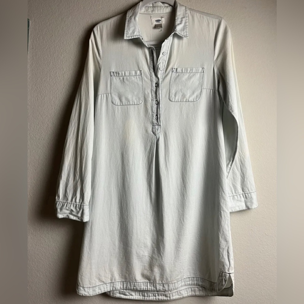 OLD NAVY WOMEN'S COTTON LIGHT WASH CHAMBRAY SHIRT DRESS SIZE SMALL PRE-OWNED